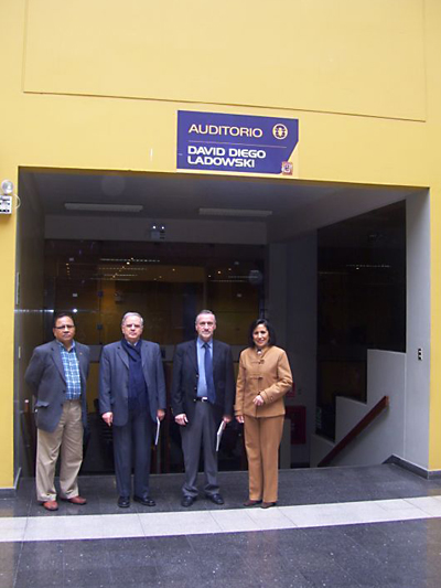 Israeli Ambassador Victor Harel visiting Auditorium named after David Diego Ladowski, in Lima, Peru